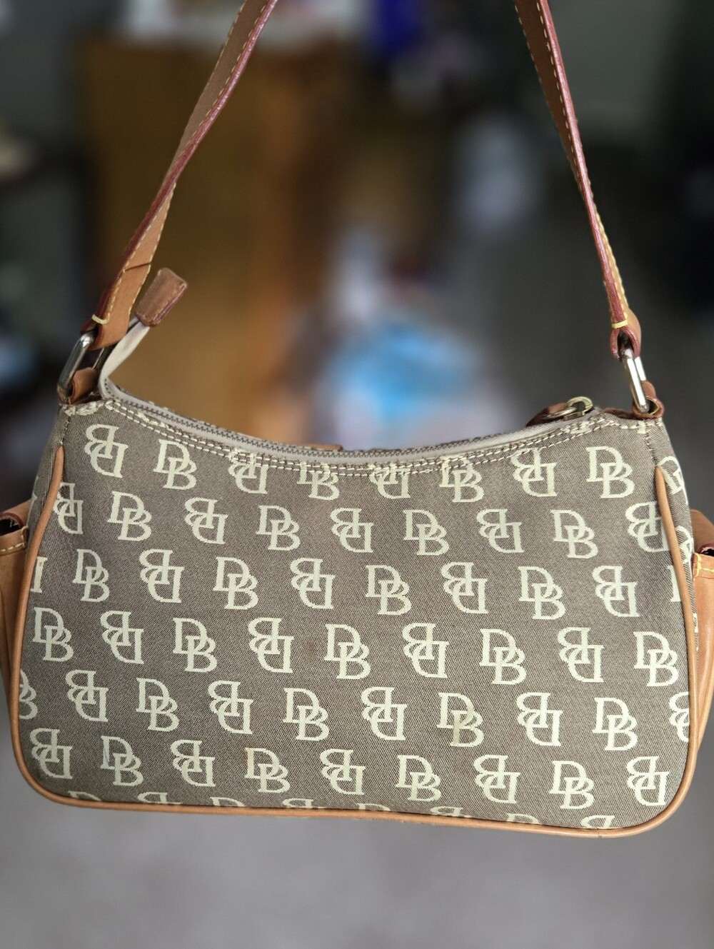 Dooney And Bourke Signature Double Pocket Shoulder Bag - Picture 2 of 10